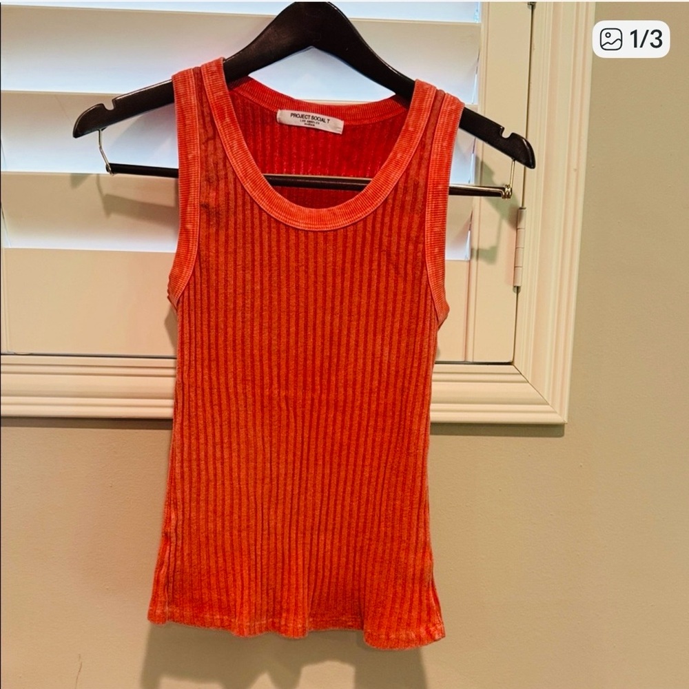 Women's Ribbed Tank Top - Light Coral